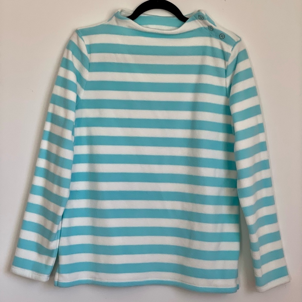 Talbots Button Detail Funnel Neck Fleece Pull-over Size Medium